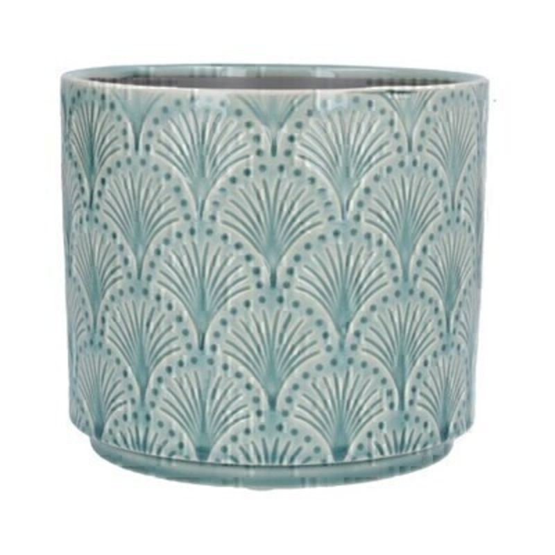 Medium Blue ceramic pot cover with arch design by the designer Gisela Graham who designs really beautiful gifts for your home and garden. Suitable for an artifical or real plant. Great to show off your plants and would make an ideal gift for a gardener or someone who likes plants. Also comes available in other sizes. This is the Medium pot cover.